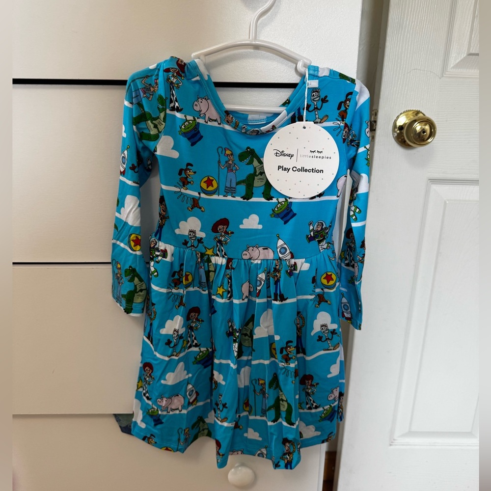 Little Sleepies toy story Disney pals long sleeve dress size 2T NYT